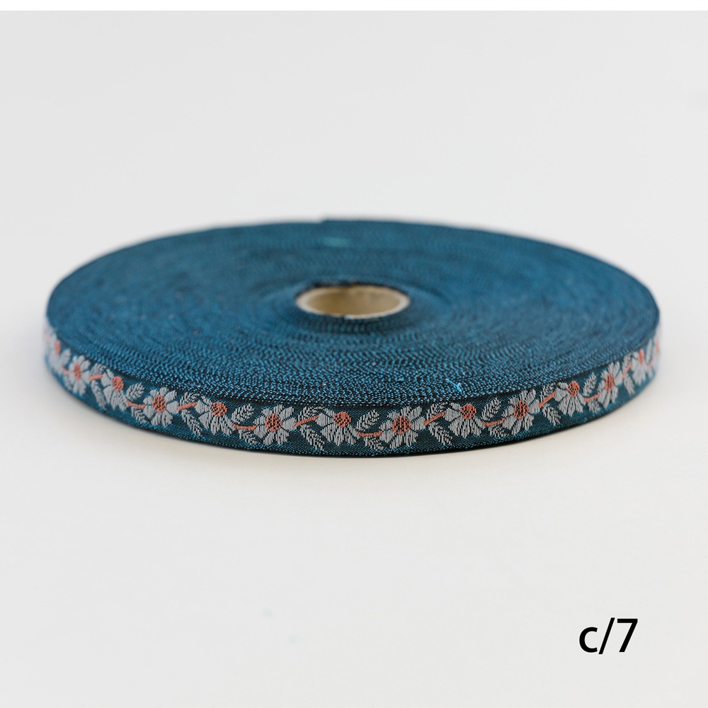KAFKA　カフカ社【50cm単位】約幅10mm ブッシュウィンドローズ　花柄　小さなお花のジャガードリボン