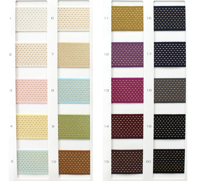 ムサリボンページ 5幅/20色】MOKUBA1140オールステッチ両面サテンリボン/10m巻