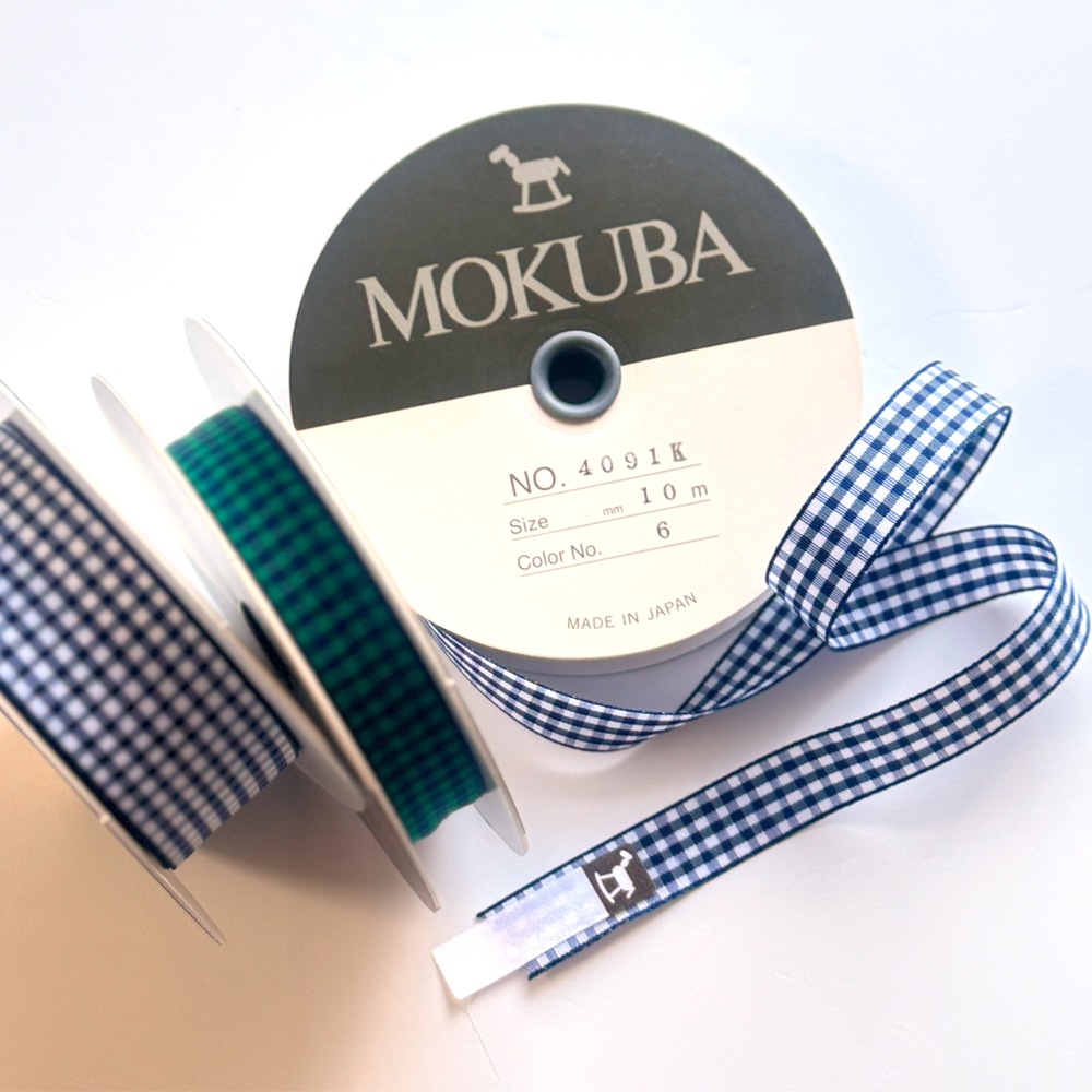 約15mm幅/9色】MOKUBA4091チェックリボン/10m巻き MOKUBA 約15mm幅/9色】MOKUBA4091チェックリボン/10m巻き MOKUBA