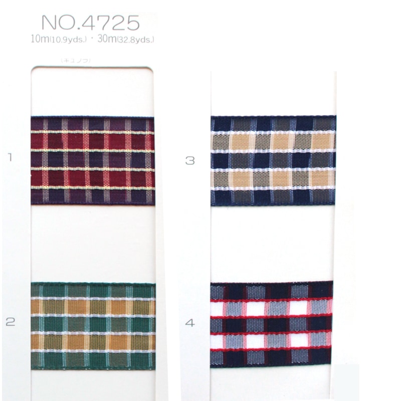 約23mm幅 4色 Mokuba 4725k 23mm チェックリボン 10m巻き Mokubaリボン メーカー別 Mokuba 木馬社 日本 チェックリボン こだわりの手芸用リボン専門店 アイリボンテラキ