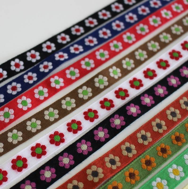 12色/12mm幅】レトロフラワー柄チロリアンテープ ジャガードリボン