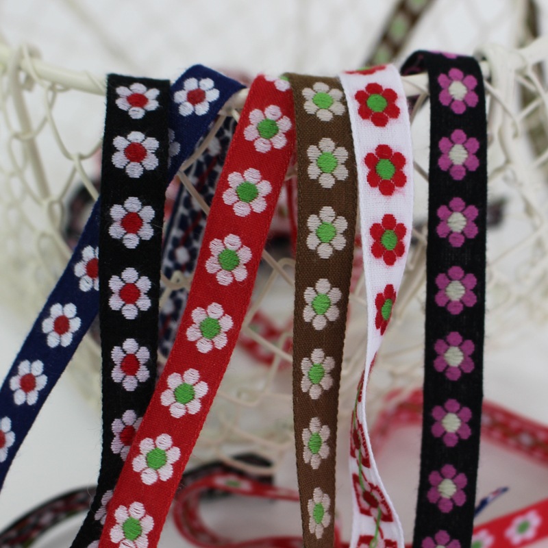 12色/12mm幅】レトロフラワー柄チロリアンテープ ジャガードリボン