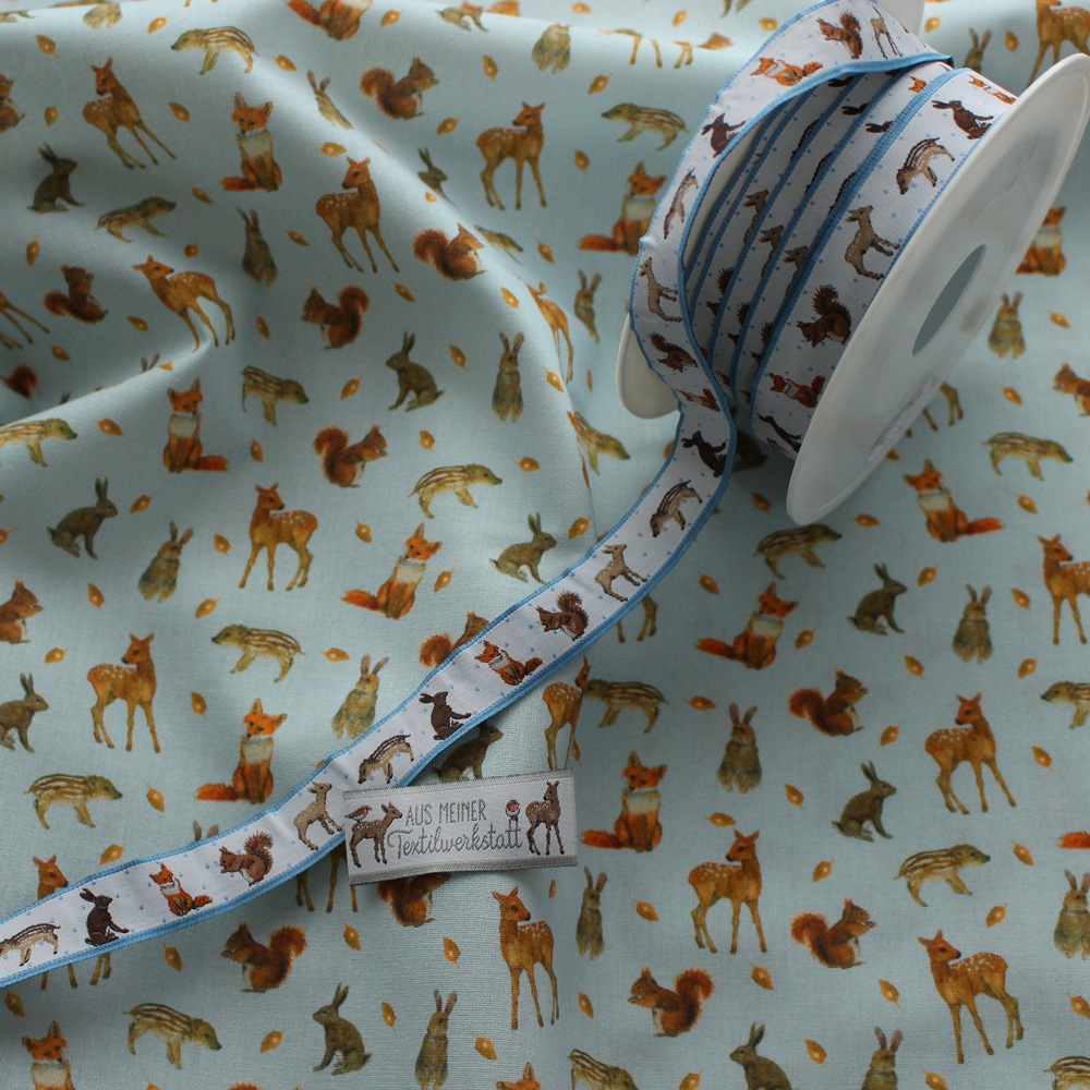 140cm×50cm】acufactum660 秋の森の動物たち キツネ イノシシ 鹿