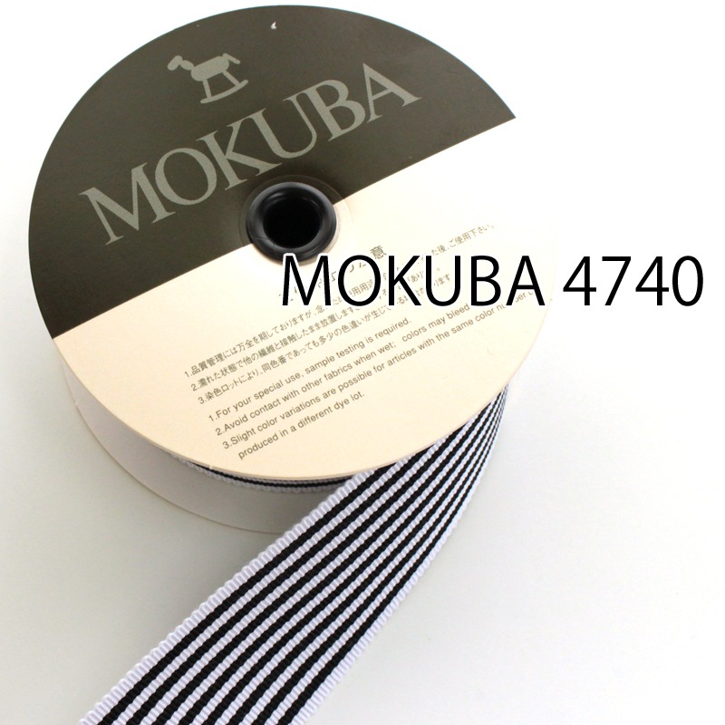 約24mm幅/5色】MOKUBA 4740ストライプグログランリボン/15m巻