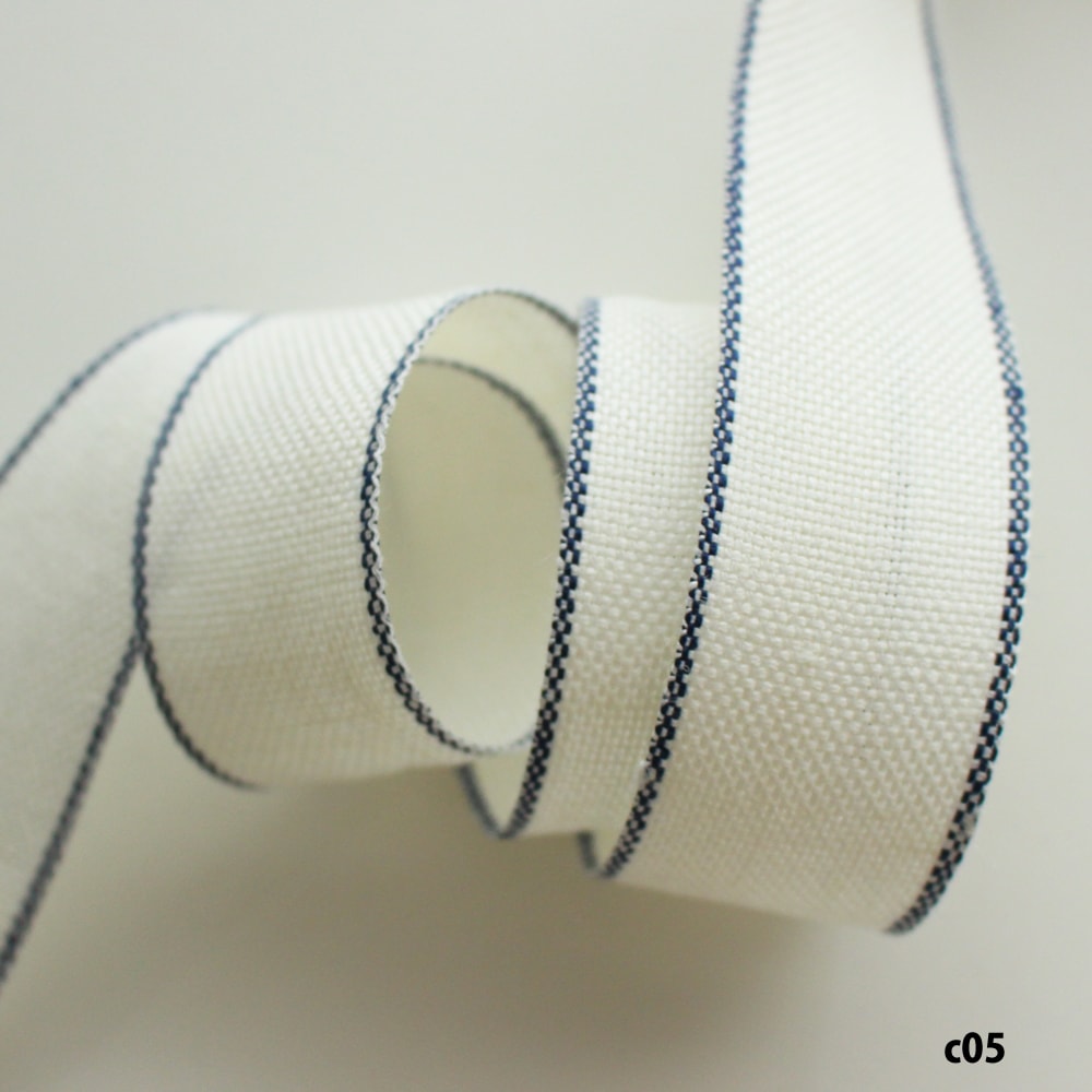 3幅/6色】 1192 checkered patternリネンリボン 市松柄リボン 15mm
