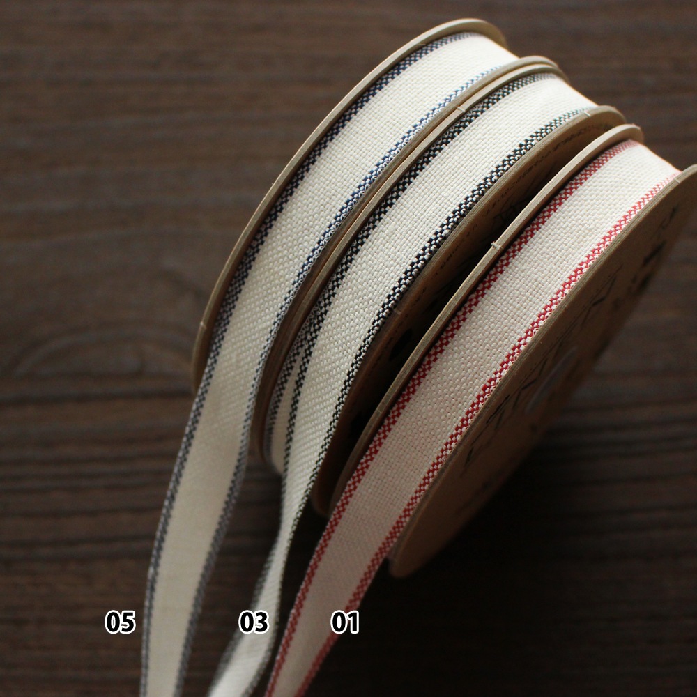 3幅/6色】 1192 checkered patternリネンリボン 市松柄リボン 15mm