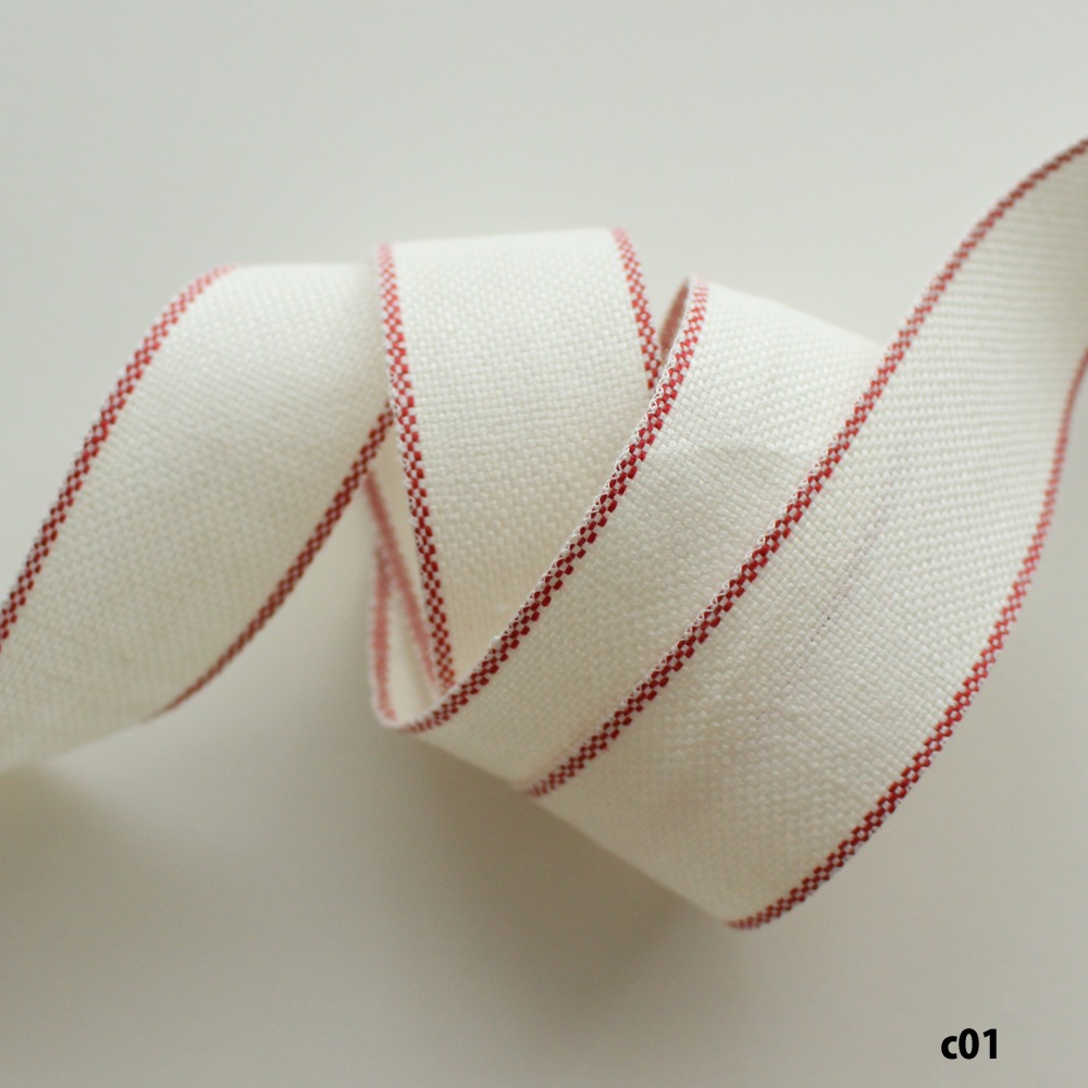 3幅/6色】 1192 checkered patternリネンリボン 市松柄リボン 15mm