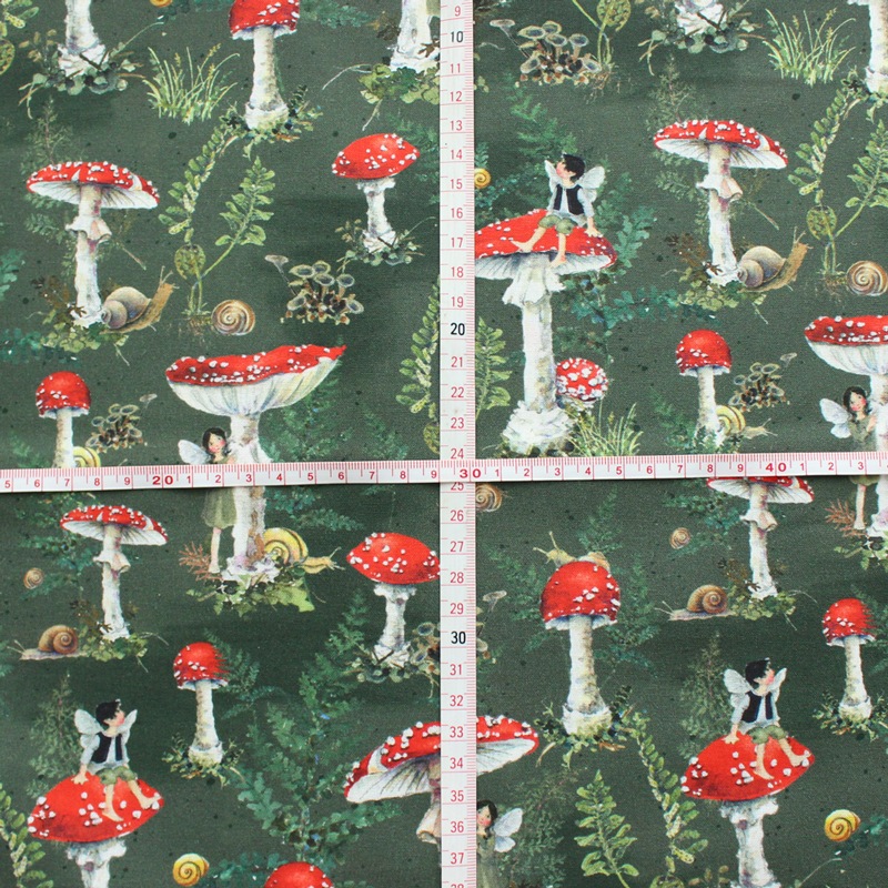 145cm×50cm】ドイツ輸入生地 acufactum820 キノコ、ベニテングダケと