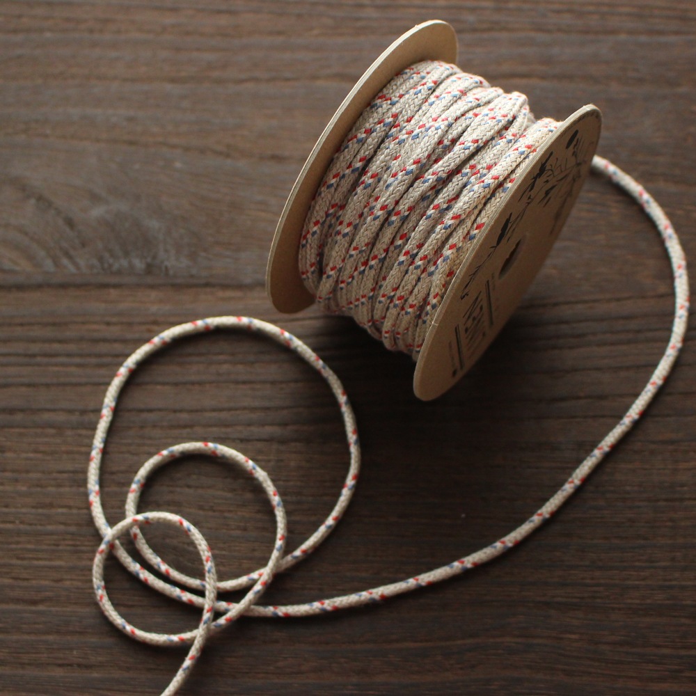 No,1196-5mm リネン100%　トリコロールスピンドル　リネン紐