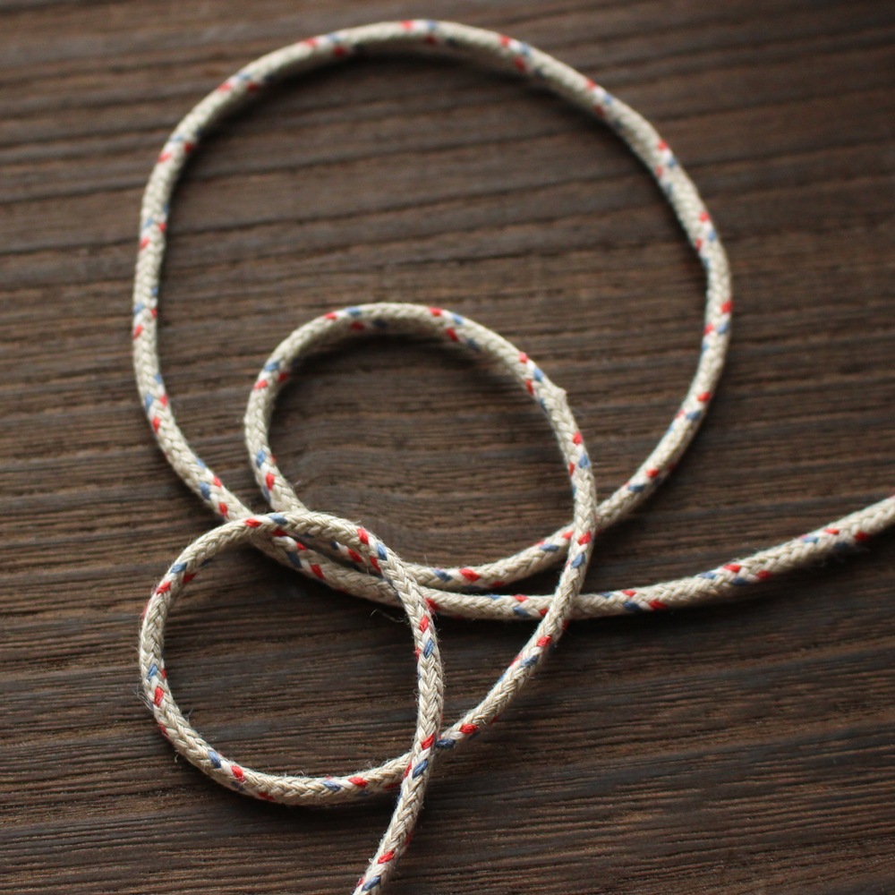 No,1196-5mm リネン100%　トリコロールスピンドル　リネン紐