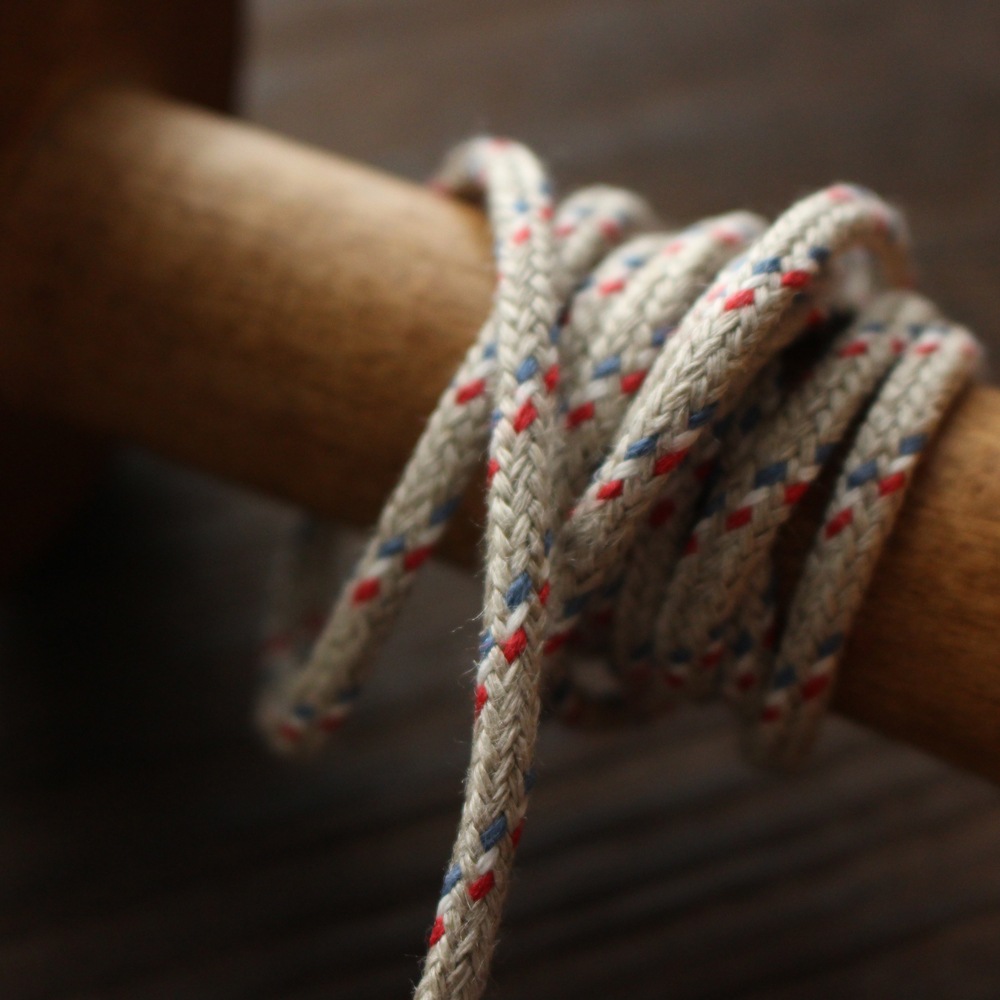 No,1196-5mm リネン100%　トリコロールスピンドル　リネン紐