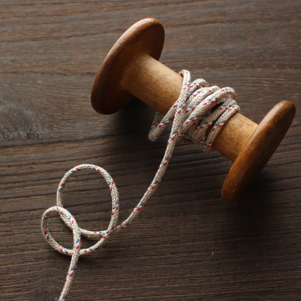 No,1196-5mm リネン100%　トリコロールスピンドル　リネン紐