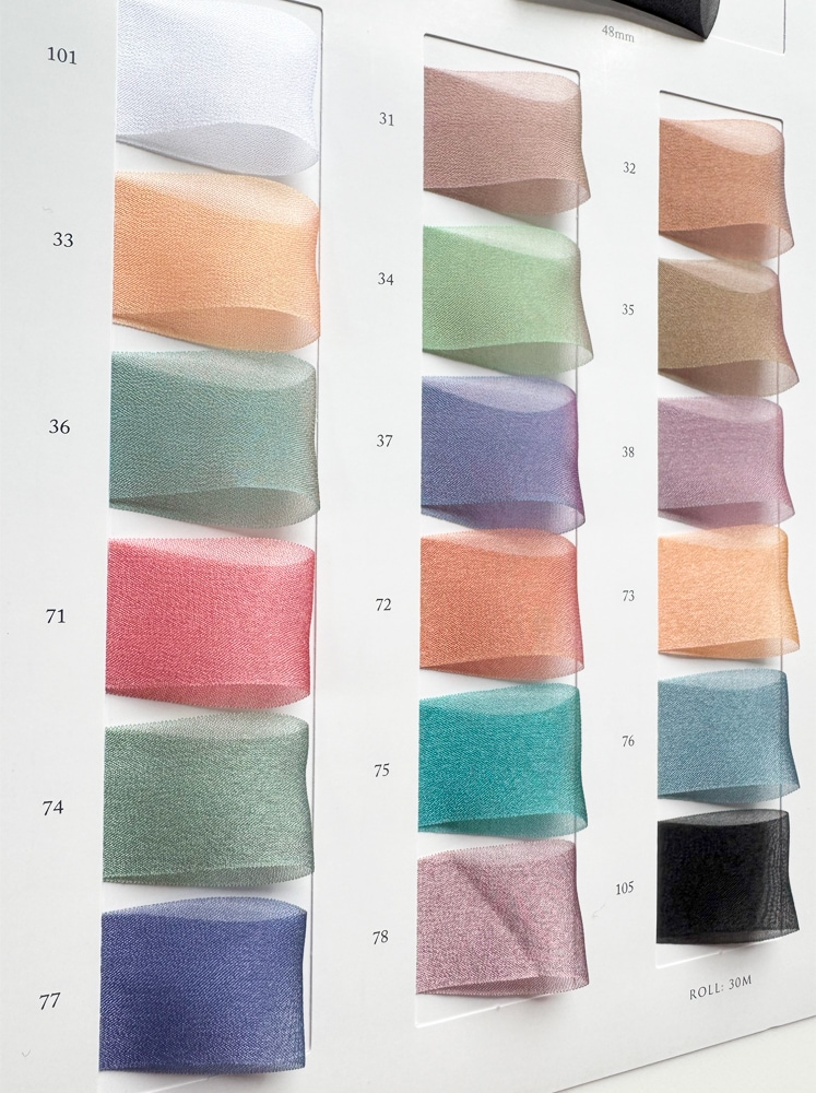 35色/5幅】CO6755 シフォンリボン 日本製 30m巻き