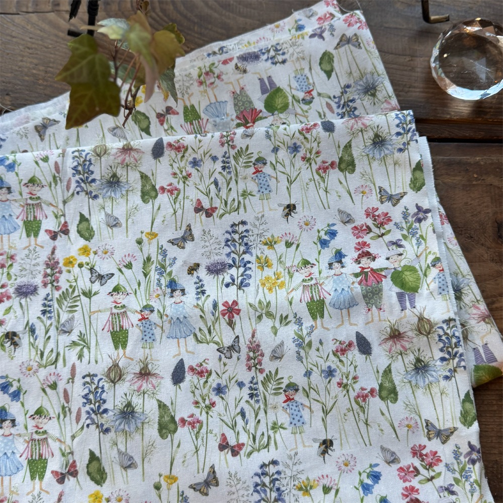 145cm×50cm】ドイツ輸入生地 acufactum924 お花の妖精の生地