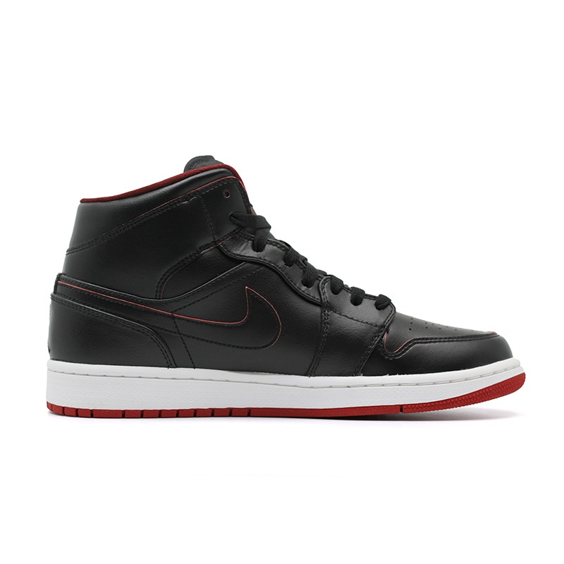 NIKE AIR JORDAN 1 MID BLACK/WHITE/GYM RED 554724-028