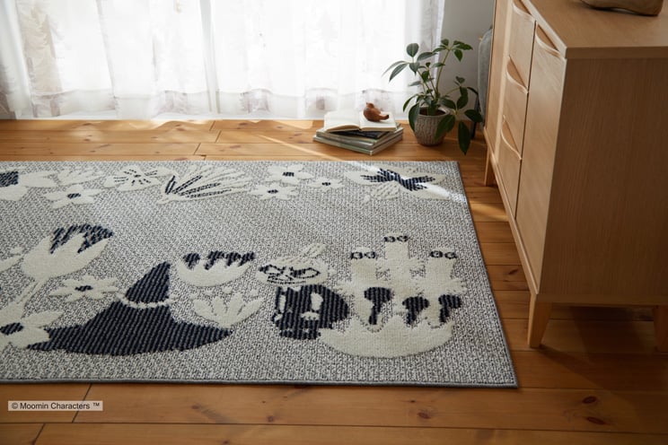 10ޤǤΤʸĶв١ۥ饰ޥå ࡼߥ Хʥ饰 ͥӡ 130185cm MOOMIN KOBANA RUG ߥΥ SUMINOE