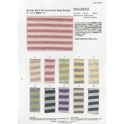 YG12023 オーコット40/-接結ボーダー　オーガニックコットン