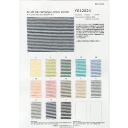 YG12024 オーコット40/SZ天竺ボーダー　オーガニックコットン