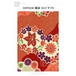 嵐 - わかちこ0628 KKP2338-KAEDEZAK 二越ちりめん和柄プリント（楓桜） | 宇仁繊維