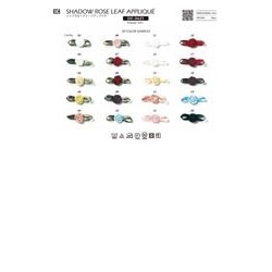 SIC-3621- シャドウローズリーフアップリケ／10×28mm
