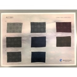 ACC001 先染めキュプラ(ベンベルグ（R)）  エンブレム柄ジャカード
