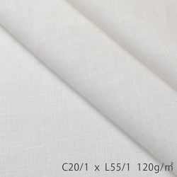 R0236-2 コットンリネン 150cm巾 ホワイト 普通地 平織り R0236