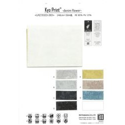 LF233323-203 京プリント　デニムフラワー