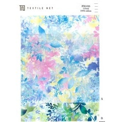 FR1037 20シーチング 水彩画調 南国植物柄 | TNC | テキスタイルネット