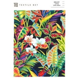 FR1037 20シーチング 水彩画調 南国植物柄 | TNC | テキスタイルネット