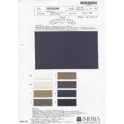 SB30249 2025BFCM-60　ntiquedyed先染めミリタリーポプリン