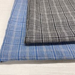 OM42307 40/1 リネン強撚ワッシャー ONETONE CHECK【在庫限り】