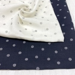 OYY0209 リネンラミー　マンガン絣　ポルカドット柄