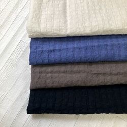 OM43607 ぽこぽこ綿麻ギンガム [メーターカット]