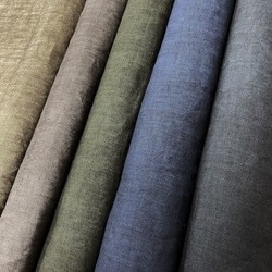 OWL723713 40/1リネン平織り　 反応染め+墨染めオーバーダイ