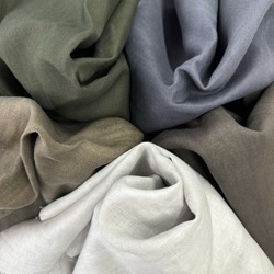 OWL72383 40/1リネン綾織り　 反応染め+墨染めオーバーダイ