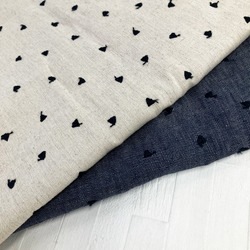 ON43697 綿麻デニムライク刺繍4inch triangle