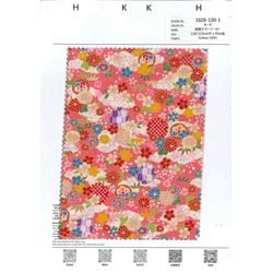 1026-120-1 和柄ドビーゴールド　和雲と花