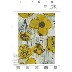 1026-605-1 北欧風　花がらプリント　60ローン9088 [メーターカット]