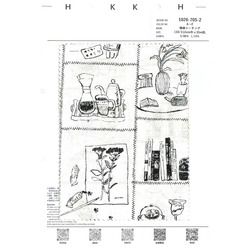1026-705-2 北欧風　パッチワーク柄　綿麻シーチング
