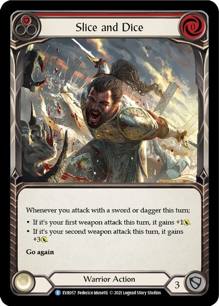 【EN】《Rainbow Foil》[Warrior] Slice and Dice (赤)「R」〔EVR057〕