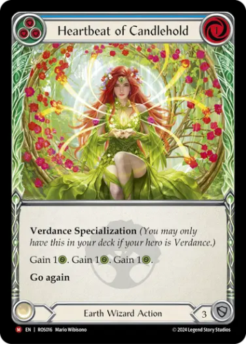 【EN】《Rainbow Foil》[Earth Wizard] Heartbeat of Candlehold/キャンドルホールドの鼓動 (青)「M」〔ROS016〕
