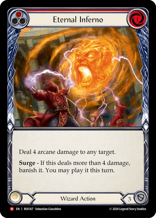 【EN】《Rainbow Foil》[Wizard] Eternal Inferno/永劫の業火 (赤)「M」〔ROS167〕