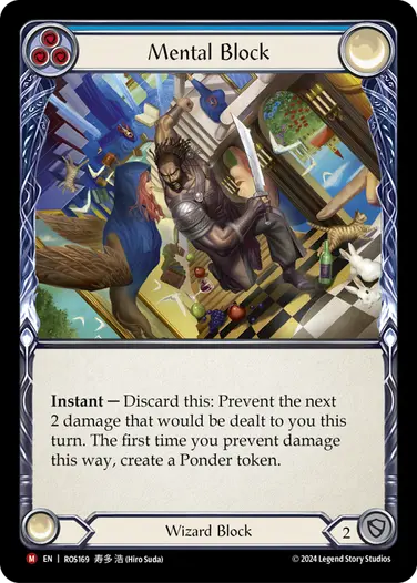 【EN】《Rainbow Foil》[Wizard] Mental Block/思考の障壁 (青)「M」〔ROS169〕