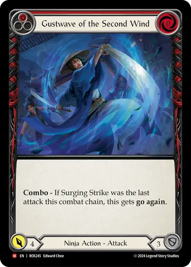 【EN】《Rainbow Foil》[Ninja] Gustwave of the Second Wind/第二風の重旋風 (赤)「M」〔ROS245〕