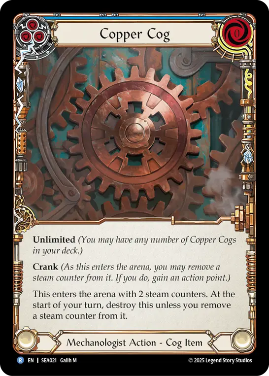 【EN】[Mechanologist] Copper Cog/銅の歯車 (青)「R」〔SEA021〕