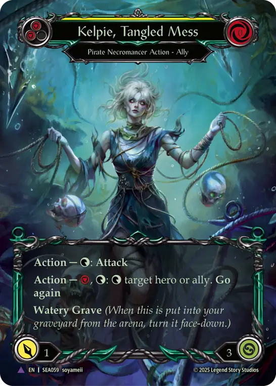 【EN】《Cold Foil》[Pirate Necromancer] Kelpie, Tangled Mess/絡みつく悪意、ケルピー (黄)「Marvel」〔SEA059〕