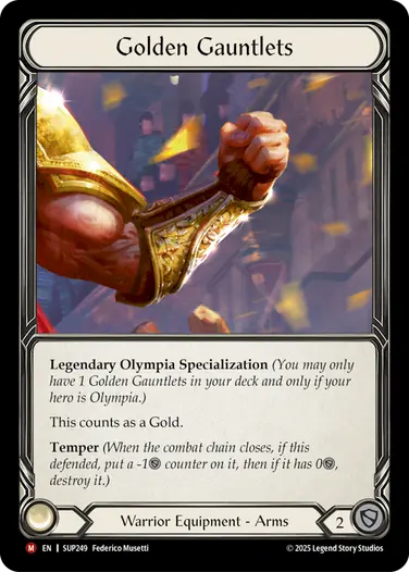 【EN】[Warrior] Golden Gauntlets/黄金の籠手 (装備品)「M」〔SUP249〕