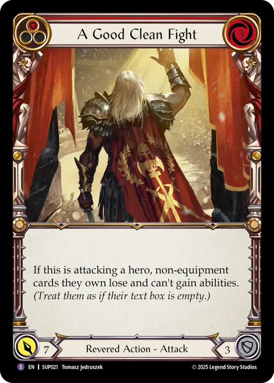 【EN】《Rainbow Foil》[Revered] A Good Clean Fight/正々堂々 (赤)「S」〔SUP021〕