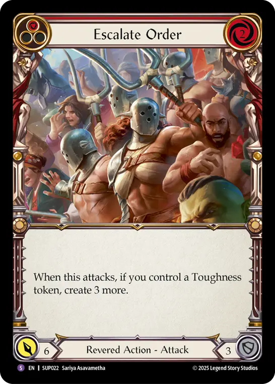 【EN】《Rainbow Foil》[Revered] Escalate Order/増大する秩序 (赤)「S」〔SUP022〕