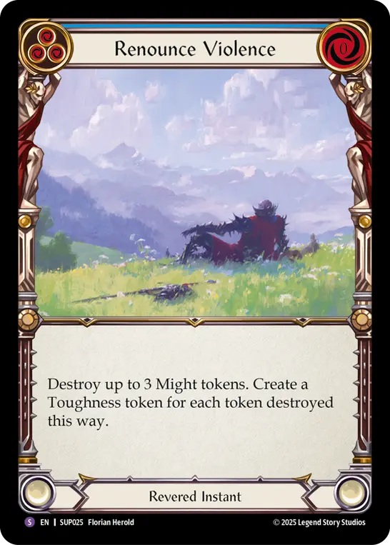 【EN】《Rainbow Foil》[Revered] Renounce Violence/放棄された暴力 (青)「S」〔SUP025〕